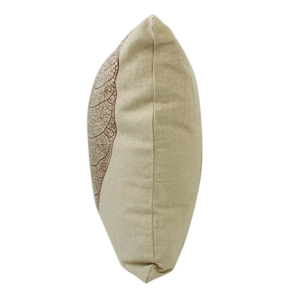 Leaf Decorative Cushion Cover Durable Cotton Linen Sofa Throw Pillow Case