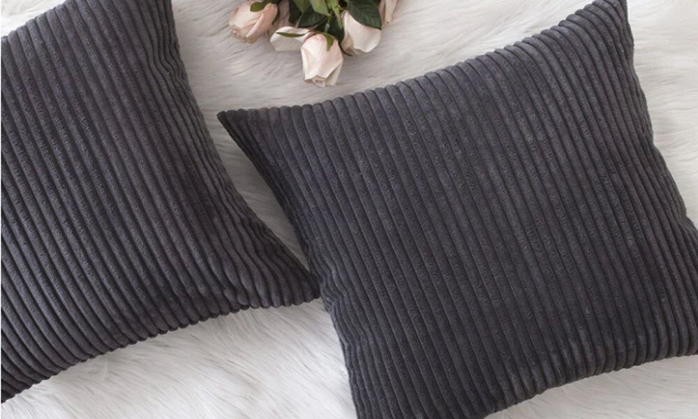 Striped Velvet Cushion Covers – Soft Decorative Pillowcases for Sofa & Bed