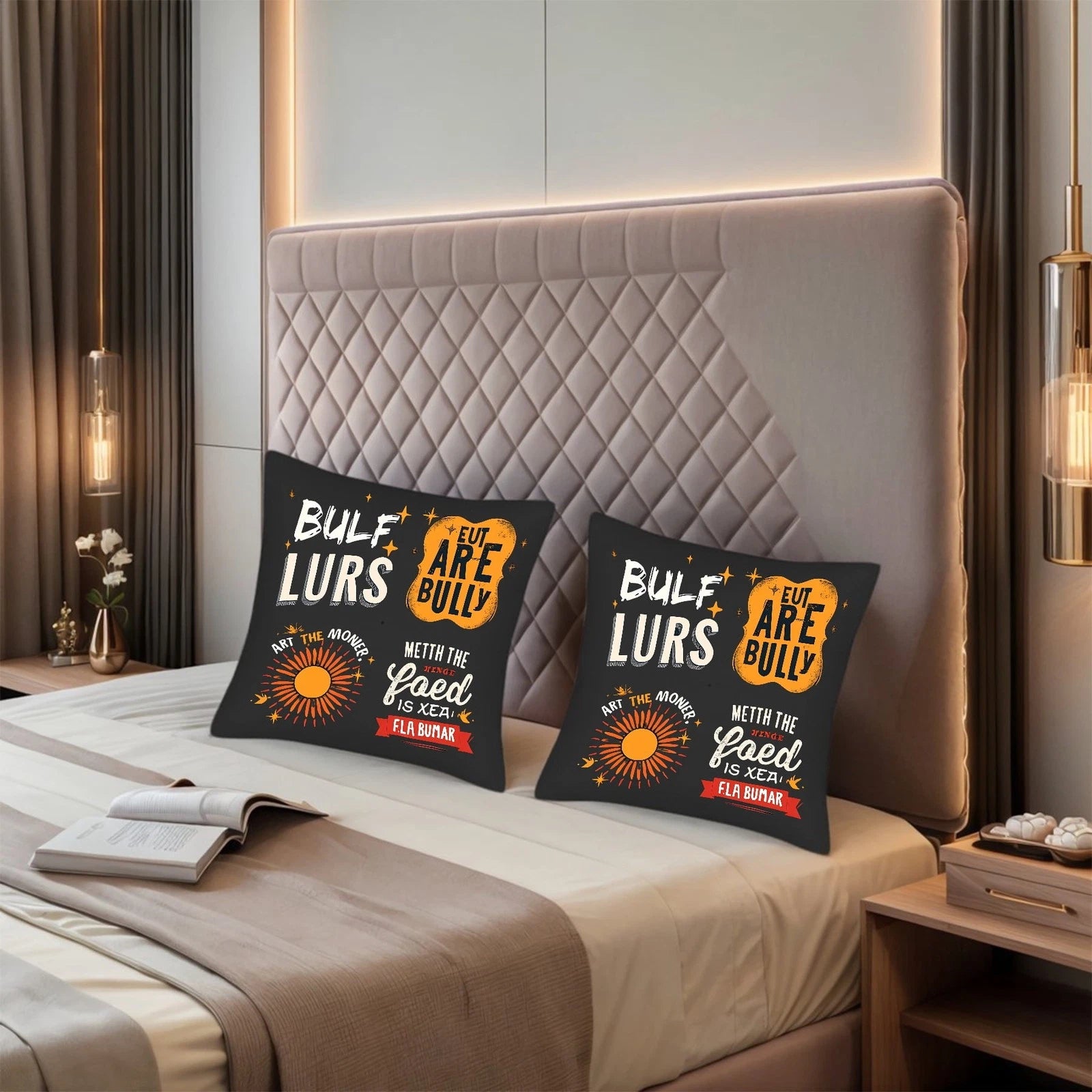 Set of 2 Decorative Throw Pillow Covers 18x18in - for Couch Bed Car