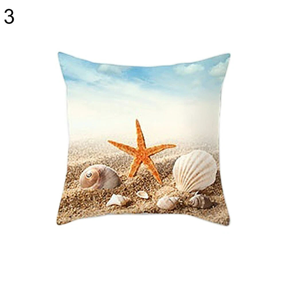Sea Beach Star Fish Seashell Throw Pillow Case Cushion Cover Sofa Bed Car Decor