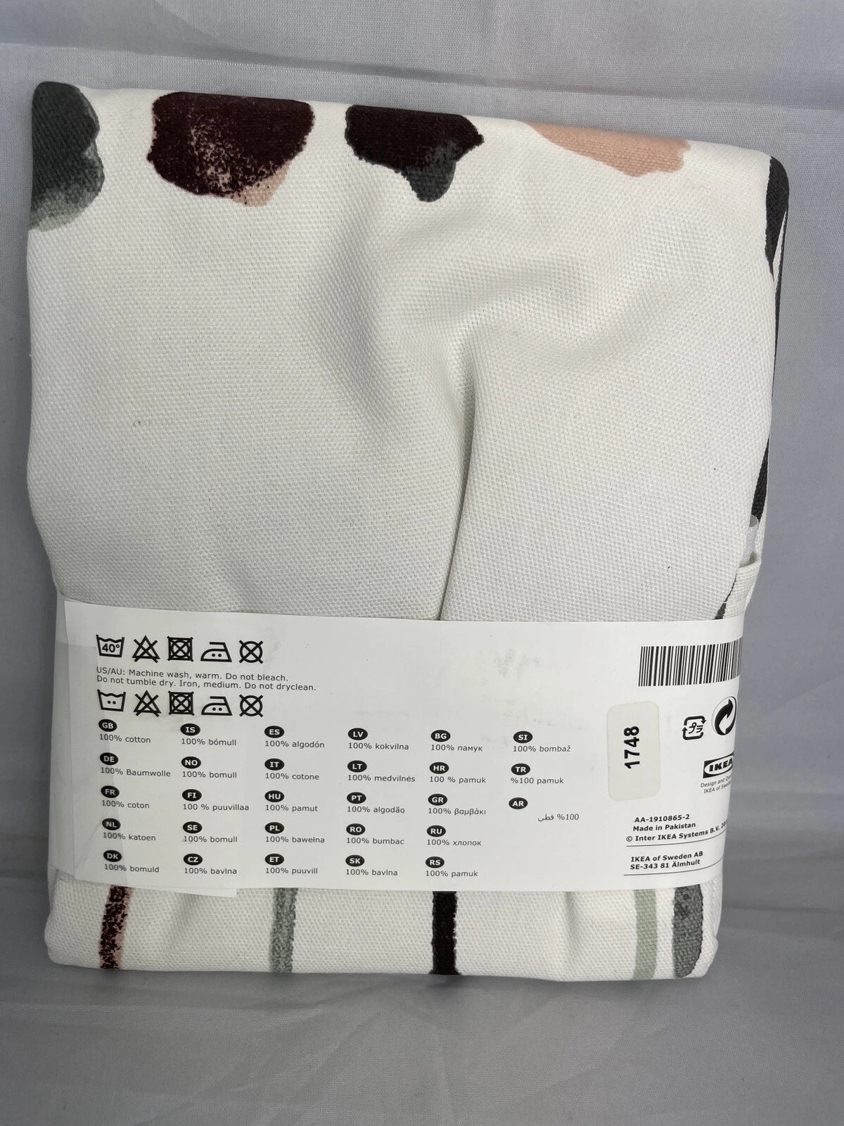 IKEA SKOGSNAVA 20"x20" Cushion cover, 100%cotton beige/pink, Couch Bed Sofa Home