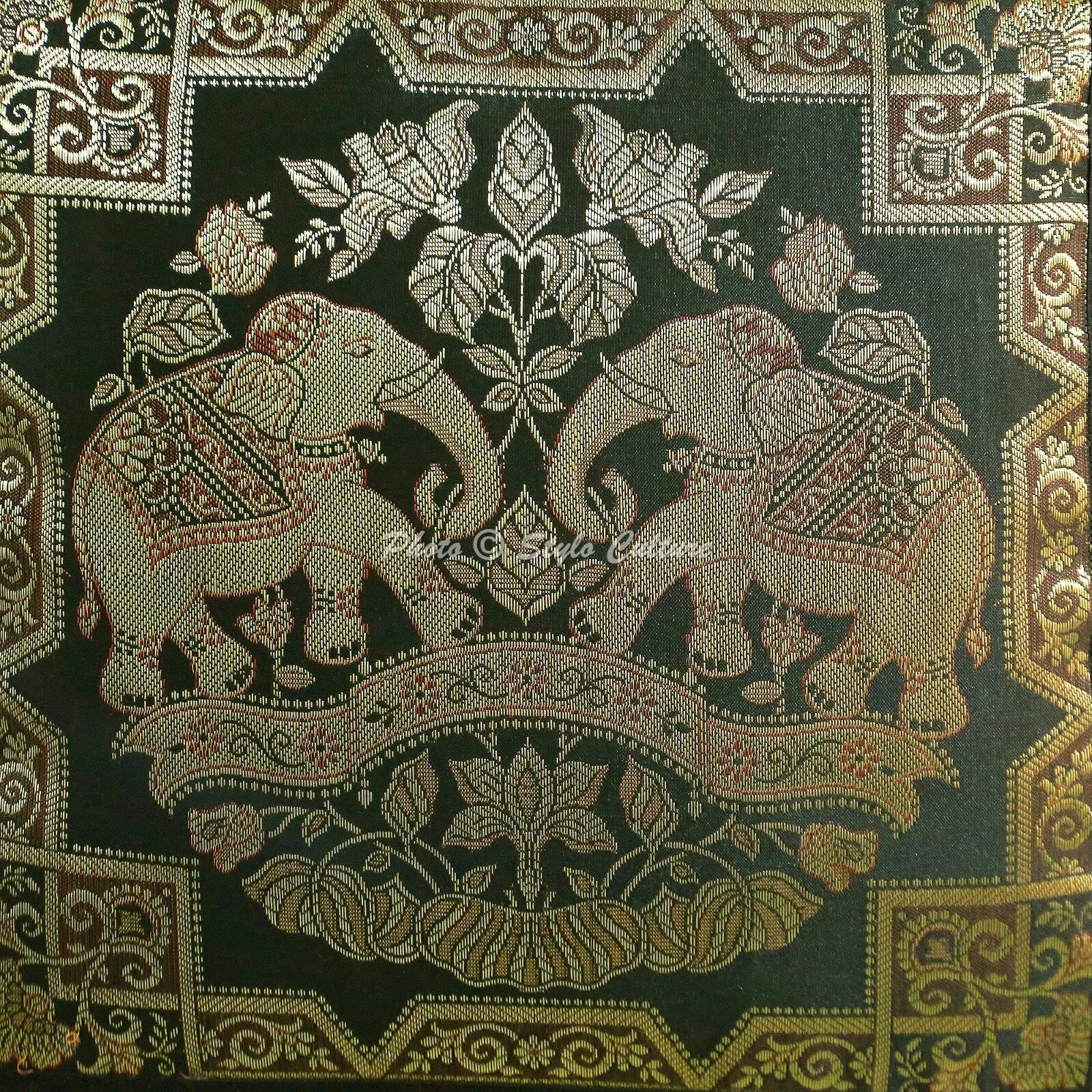 Home Decor 18 x 18 in Cushion Cover Brocade Jacquard Bohemian Pillow Case