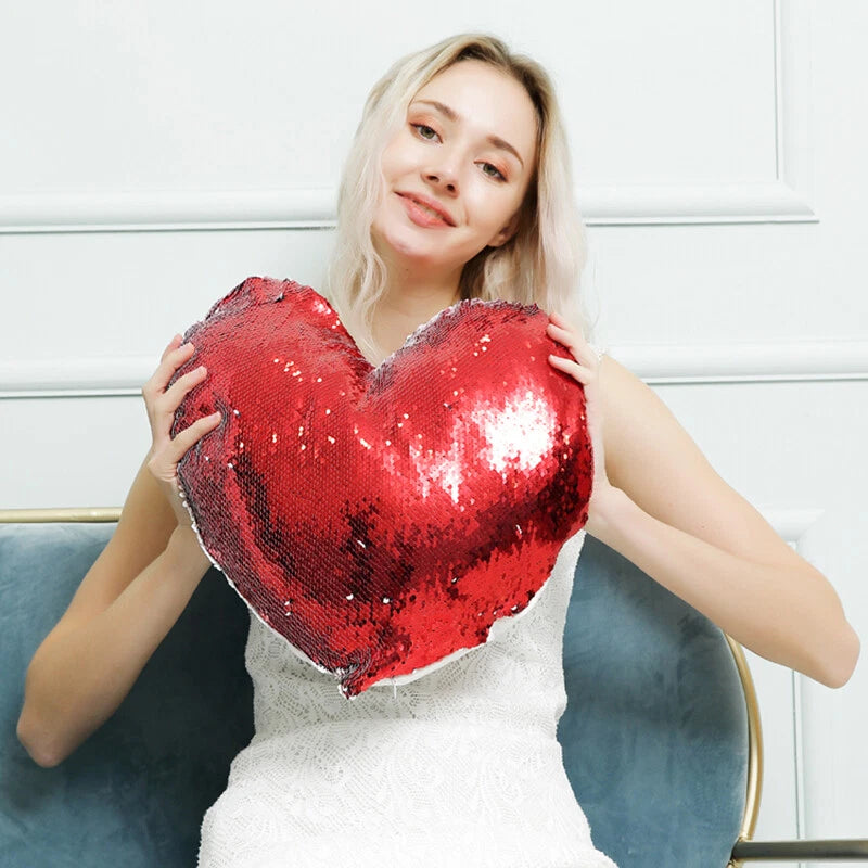 Sublimation Blank Reversible Sequin Pillow Case Cushion Cover for Home Sofa Car