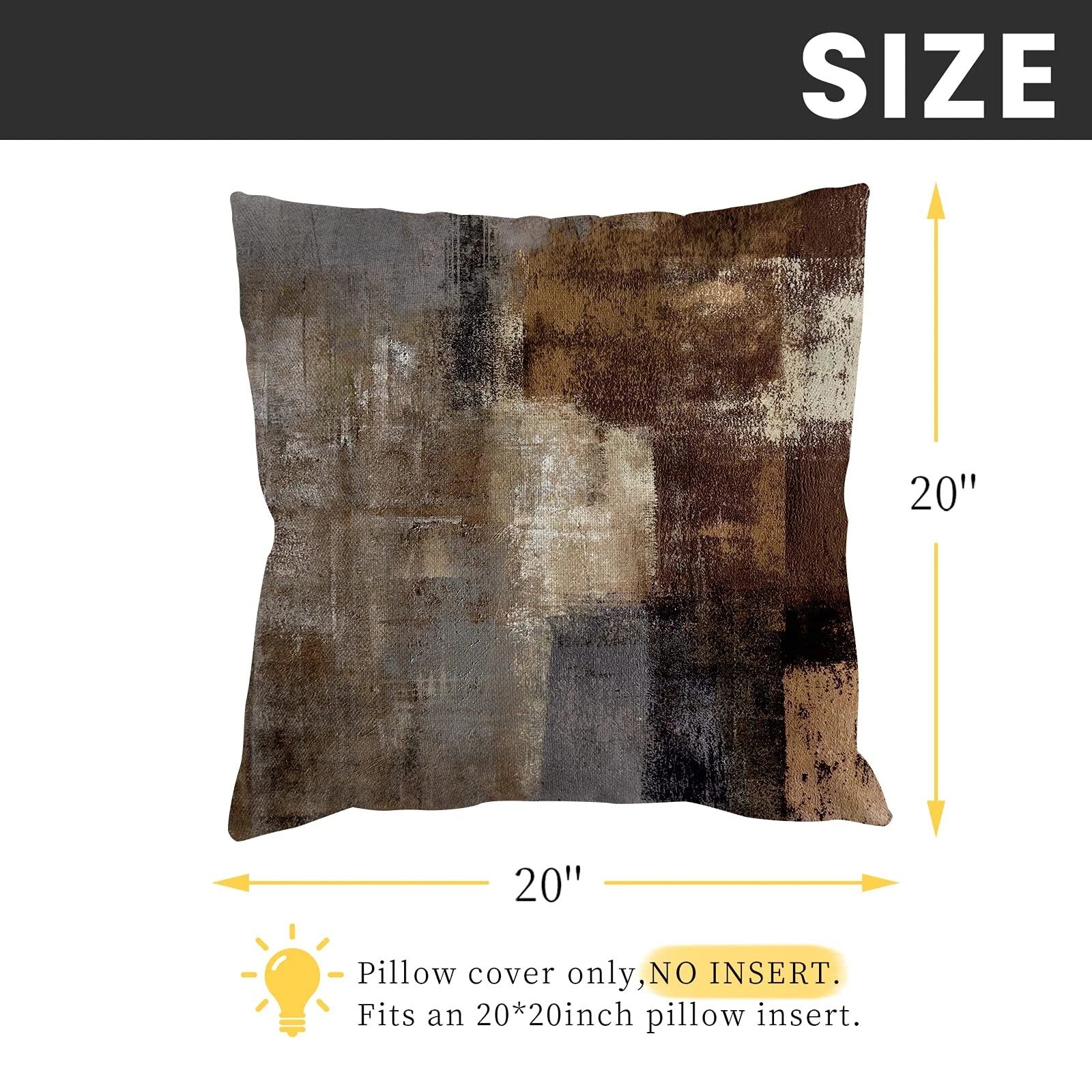 Set of 4 Brown Throw Pillow Covers Throw Couch Bed Cushion Pillowcases 20x20