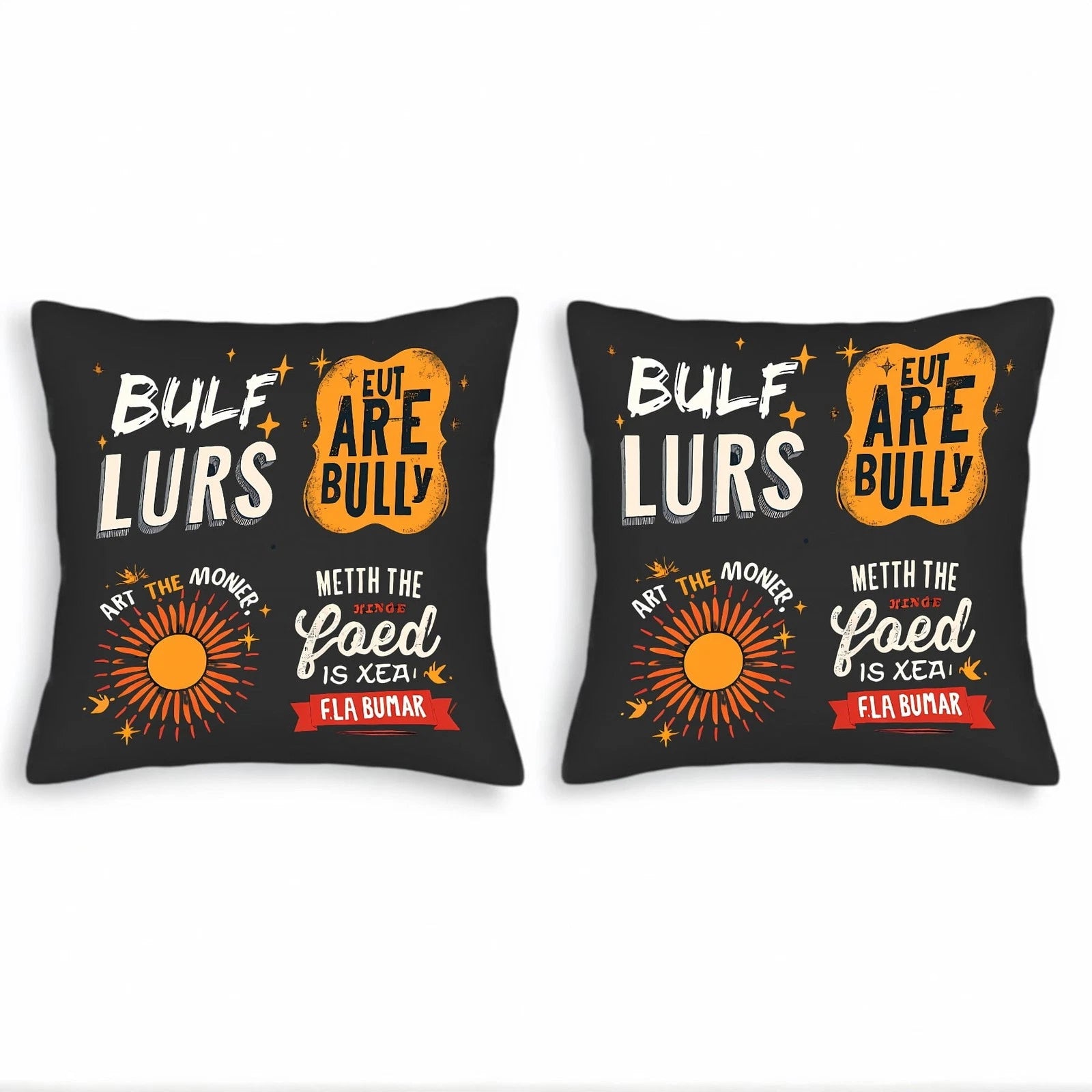 Set of 2 Decorative Throw Pillow Covers 18x18in - for Couch Bed Car