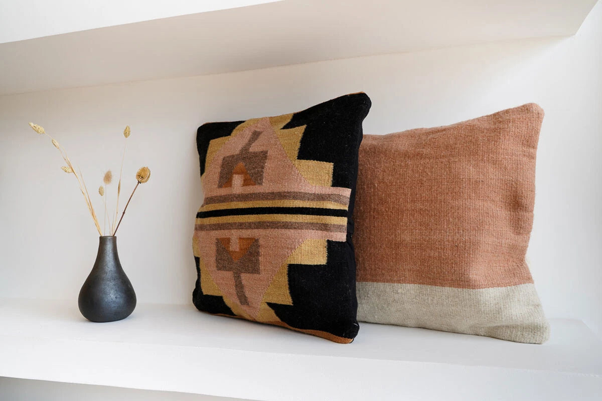 100% Handmade Wool Cushion Cover 18x18" Throw Vintage Kilim Bed Sofa Pillowcases