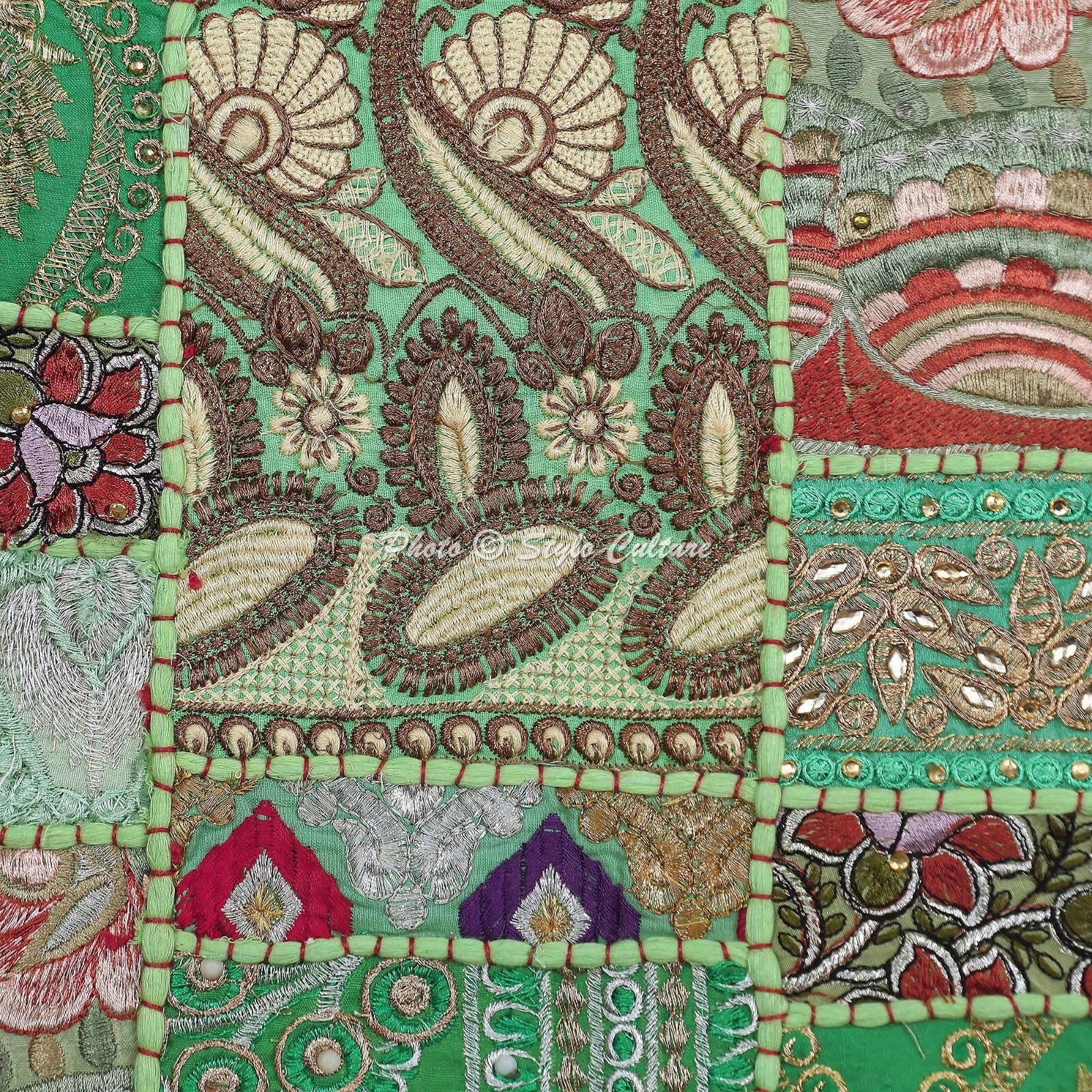 Cushion Cover Patchwork Traditional Yoga Home Decor Pillow Cover Case 12 x 12 in