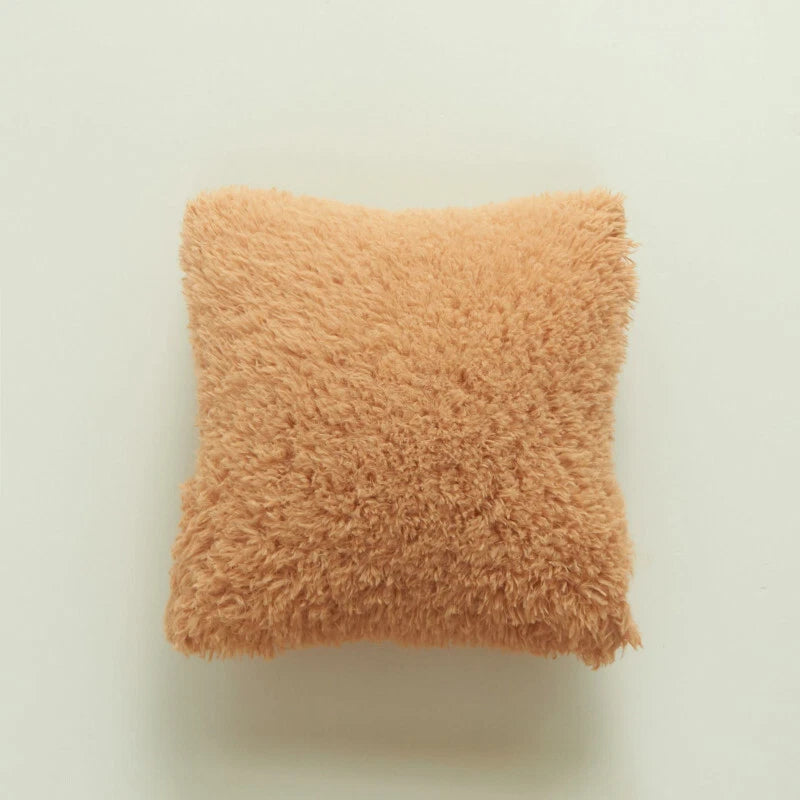 Fluffy Faux Fur Shaggy Pillow Case Plush Cushion Cover Sofa Bed Home Decor 17"