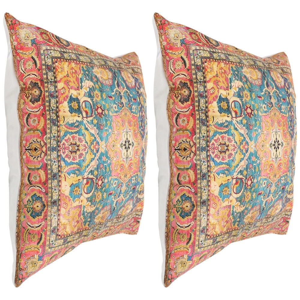 2 Pcs Pillow Case Square Cases Cushion Cover Boho Style Sofa Bed
