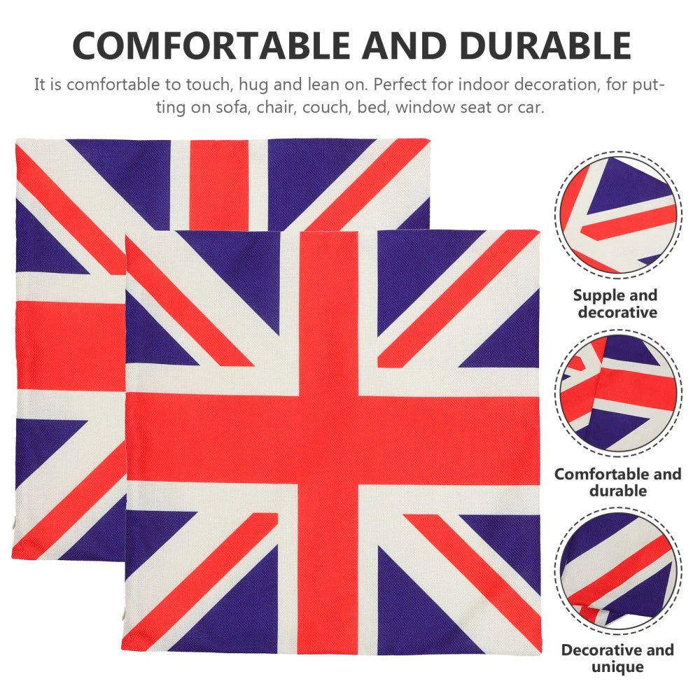 2 Pcs Cushion Cover Office Throw Pillow Covers Sofa Couch Bed Pillowcases