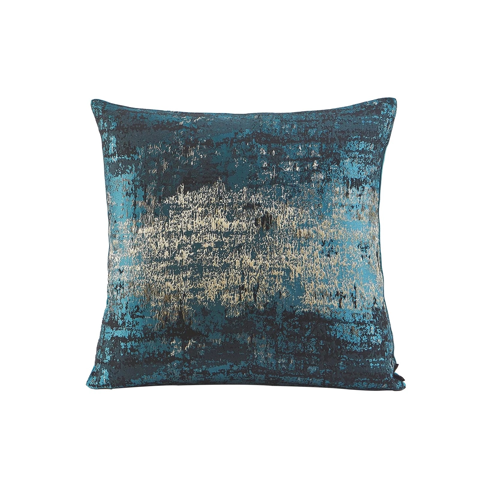 Turquoise Gold Velvet & Polyester Cushion Case Luxury Modern Square Accent Th...