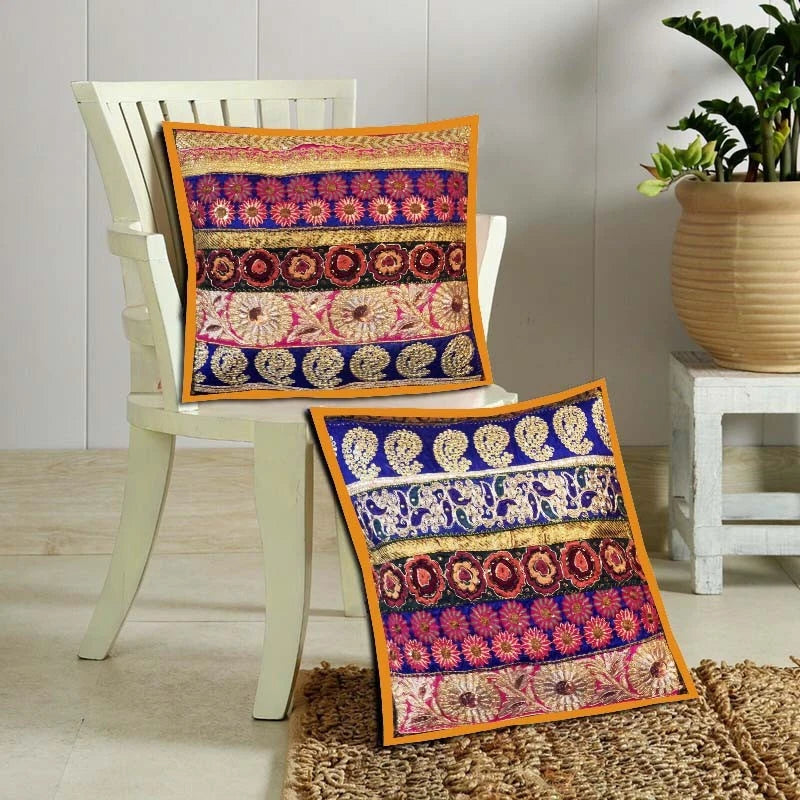 16"-Set of 2 pc Handmade Patchwork Living Room Sofa Pillow Cushion Covers
