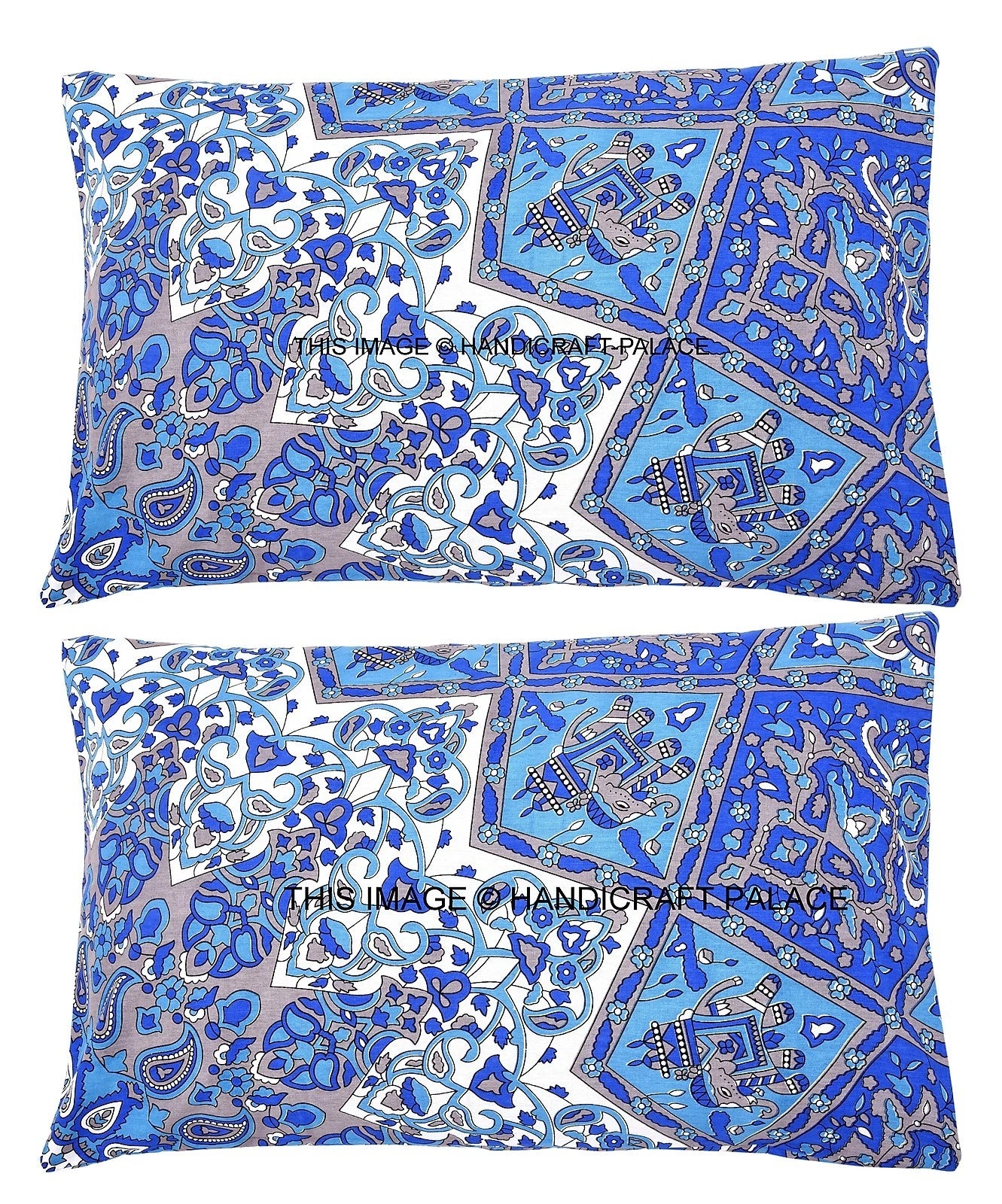 2 PC Indian Star Mandala Cushion Cover Ethnic Cotton Pillow Case Bed Sofa Cover