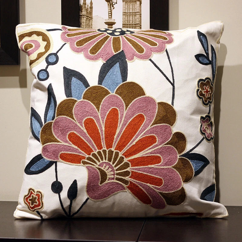 Boho Cushion Cover Bohemian Throw Pillow Case Ethnic Sofa Bed Embroidery NEW