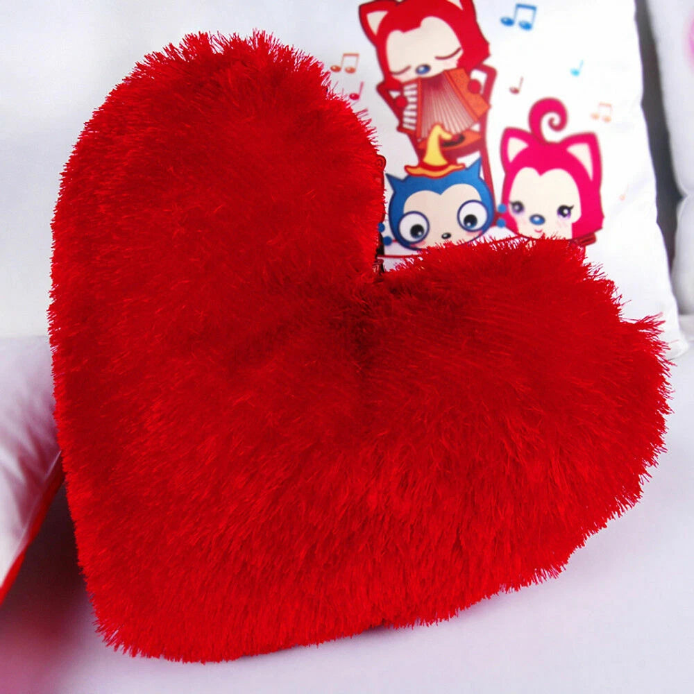 10Pcs Heart Shaped Sublimation Blank Pillow Case Fluffy Home Sofa Decor DIY Gift