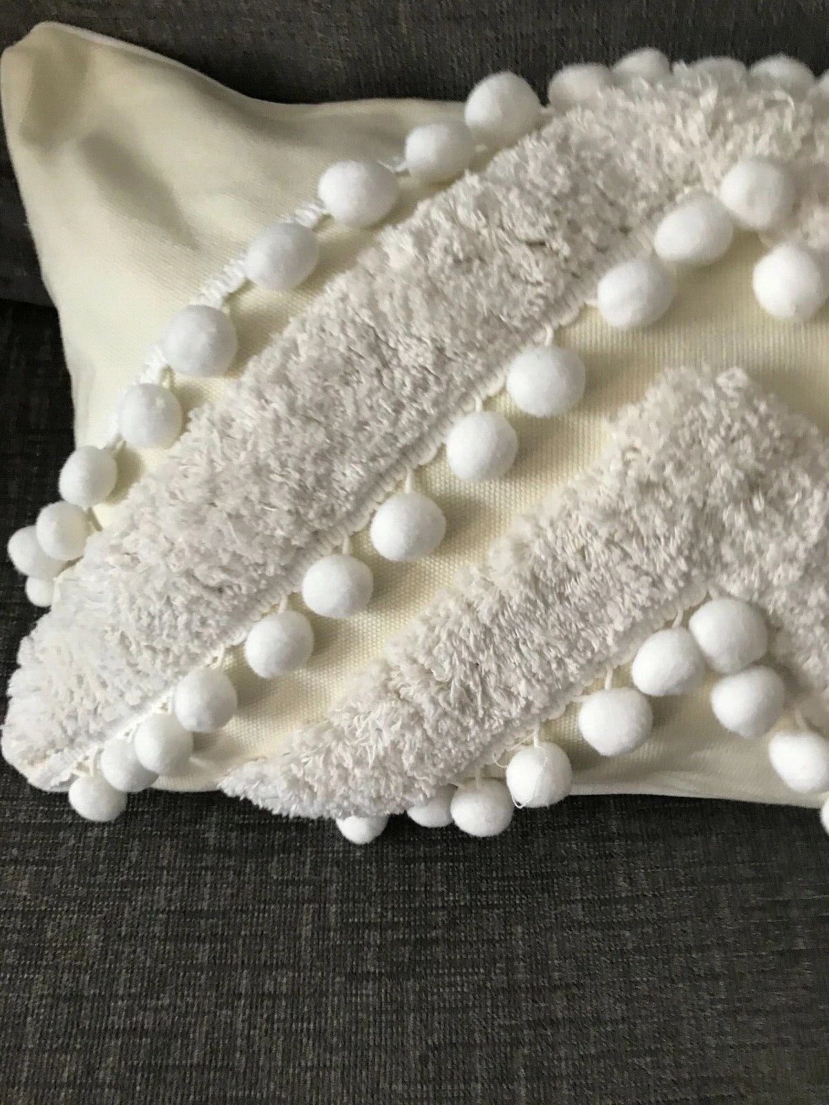 Pillow Cover 20" /12" Sofa Bed Ivory Case Embroidery Pillow Cushion Home Decor