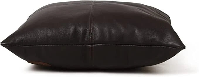 Leather Black Color Cross Lines Throw Pillow Covers for Sofa Couch 18x18 Inch