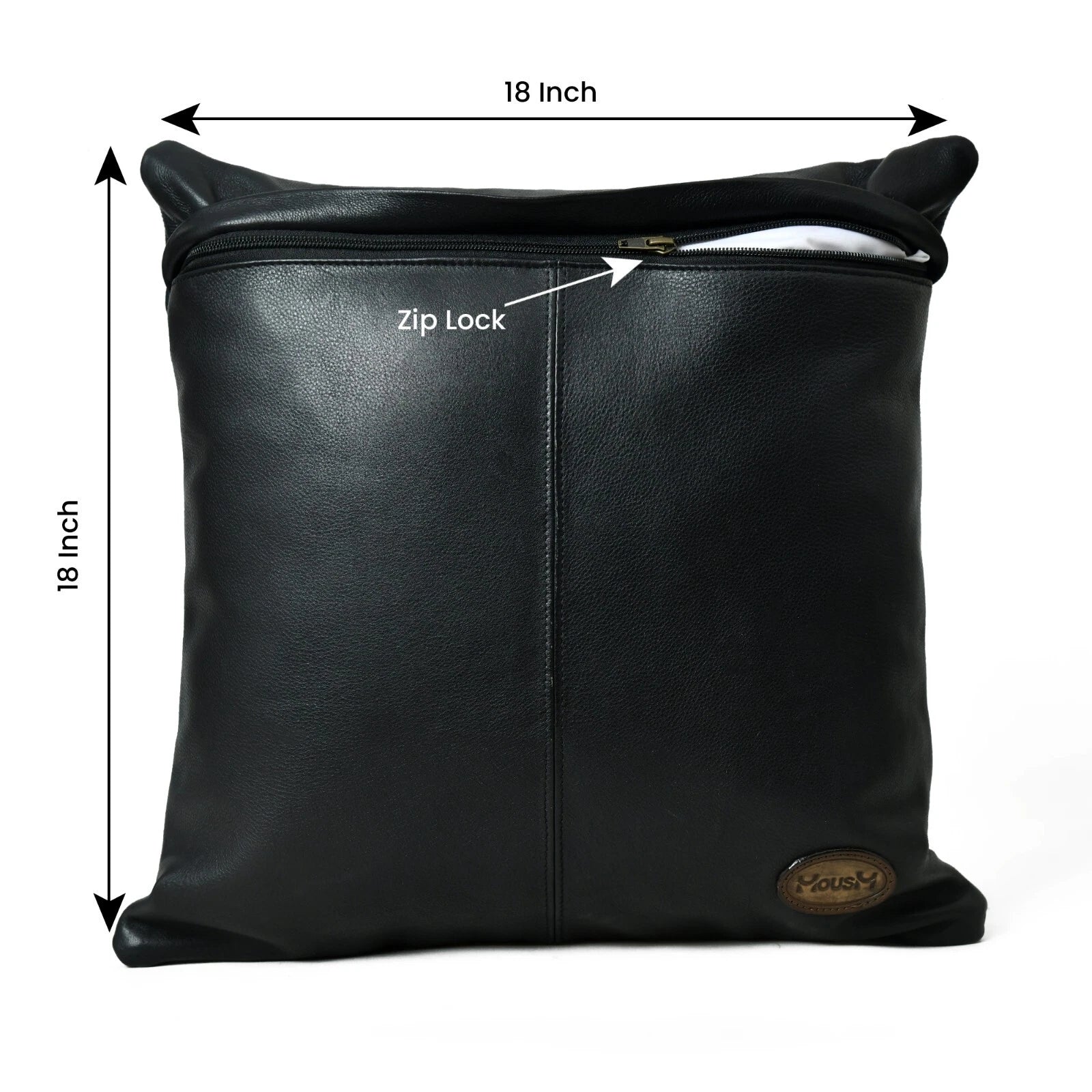 MOUSM Leather Parallel Lines Throw Pillow Covers Cushion for Sofa Couch 18x18"