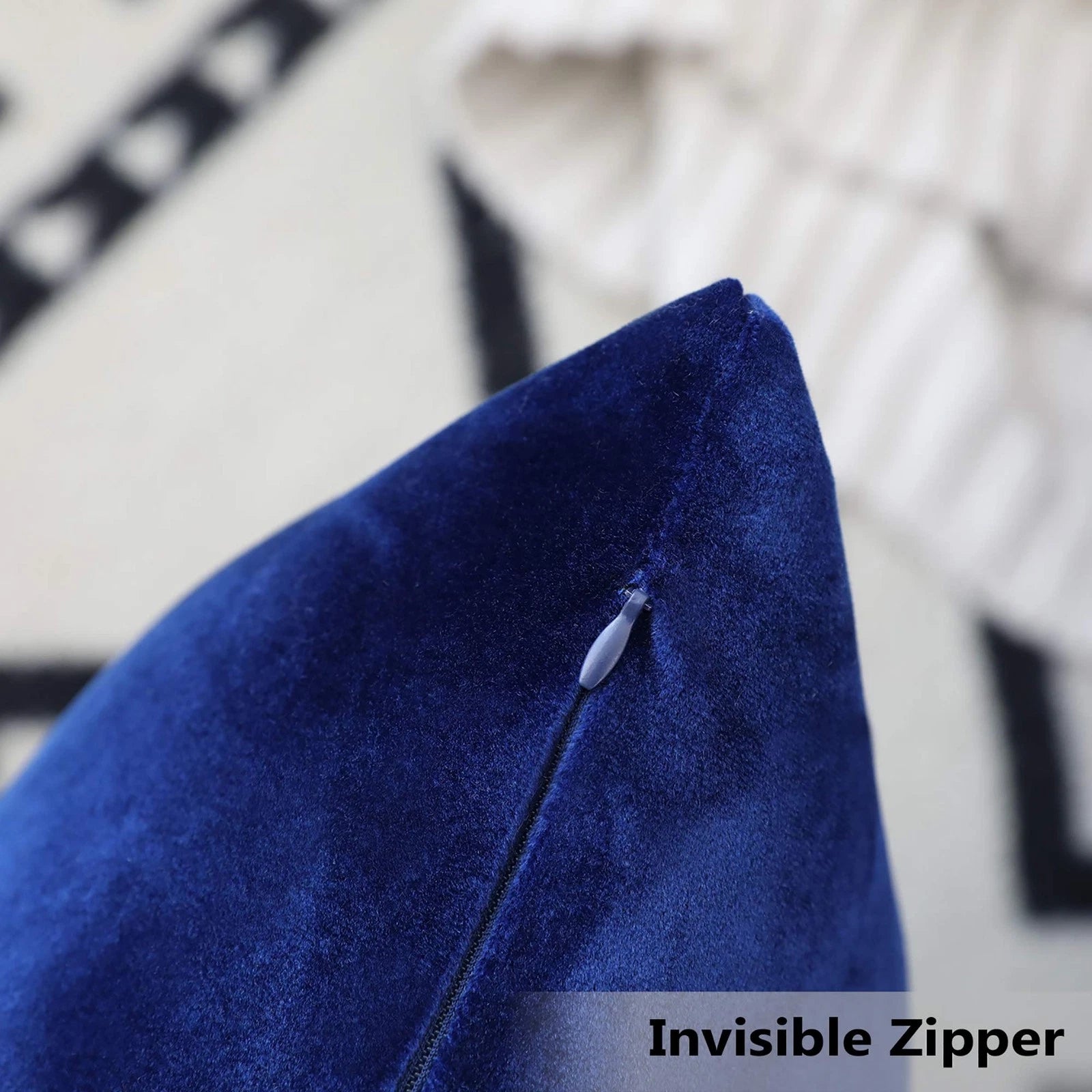 Royal Blue Pillow Covers Supersoft Square Decorative Pillow Cases for Couch V...