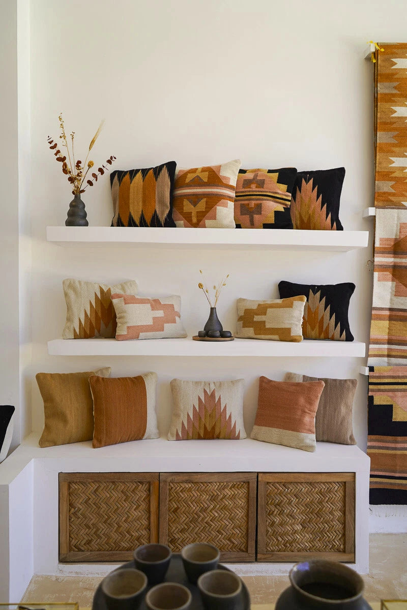 100% Handmade Wool Cushion Cover 18x18" Throw Vintage Kilim Bed Sofa Pillowcases