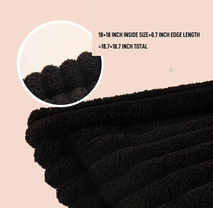 (4) Jumbo 18x18 Black Cord Cushion Cover Soft Feel Pillow Case Sofa Bed FREE SHP