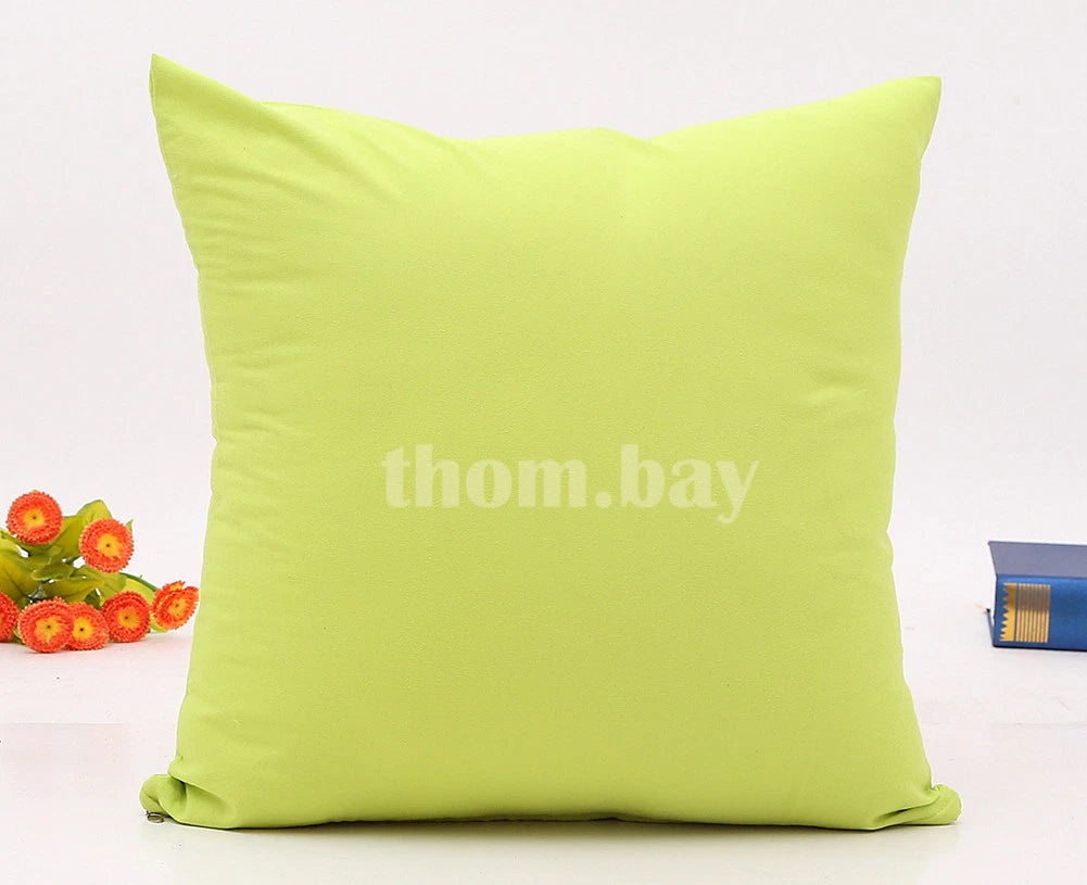 Plain Fluffy Classic Comfy Cushion Cover Cotton Linen Throw Pillow Case Bed Sofa