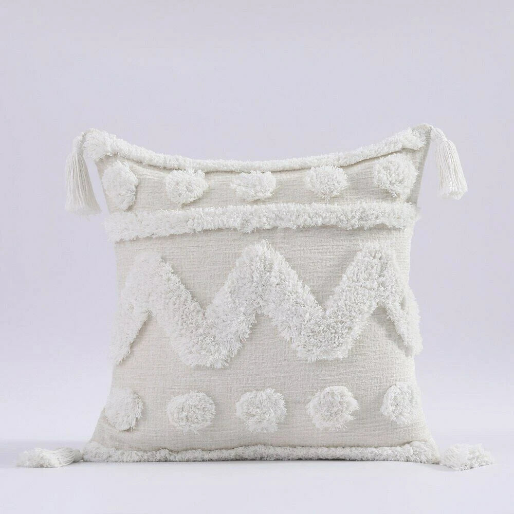 Cushion Cover Moroccan Tufted Tassel Throw Pillow Cover Macrame Pillow Case Sofa