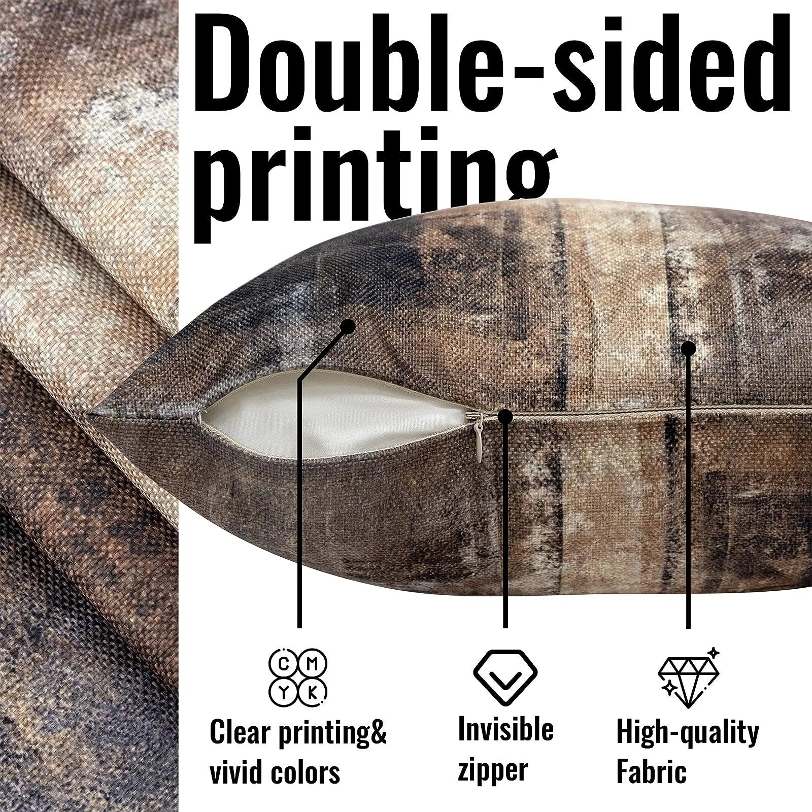 Set of 4 Brown Throw Pillow Covers Throw Couch Bed Cushion Pillowcases 20x20