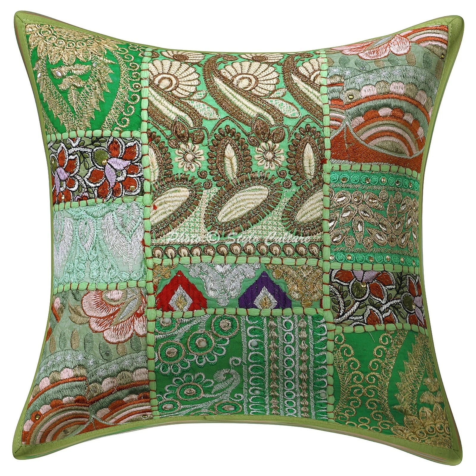 Cushion Cover Patchwork Traditional Yoga Home Decor Pillow Cover Case 12 x 12 in