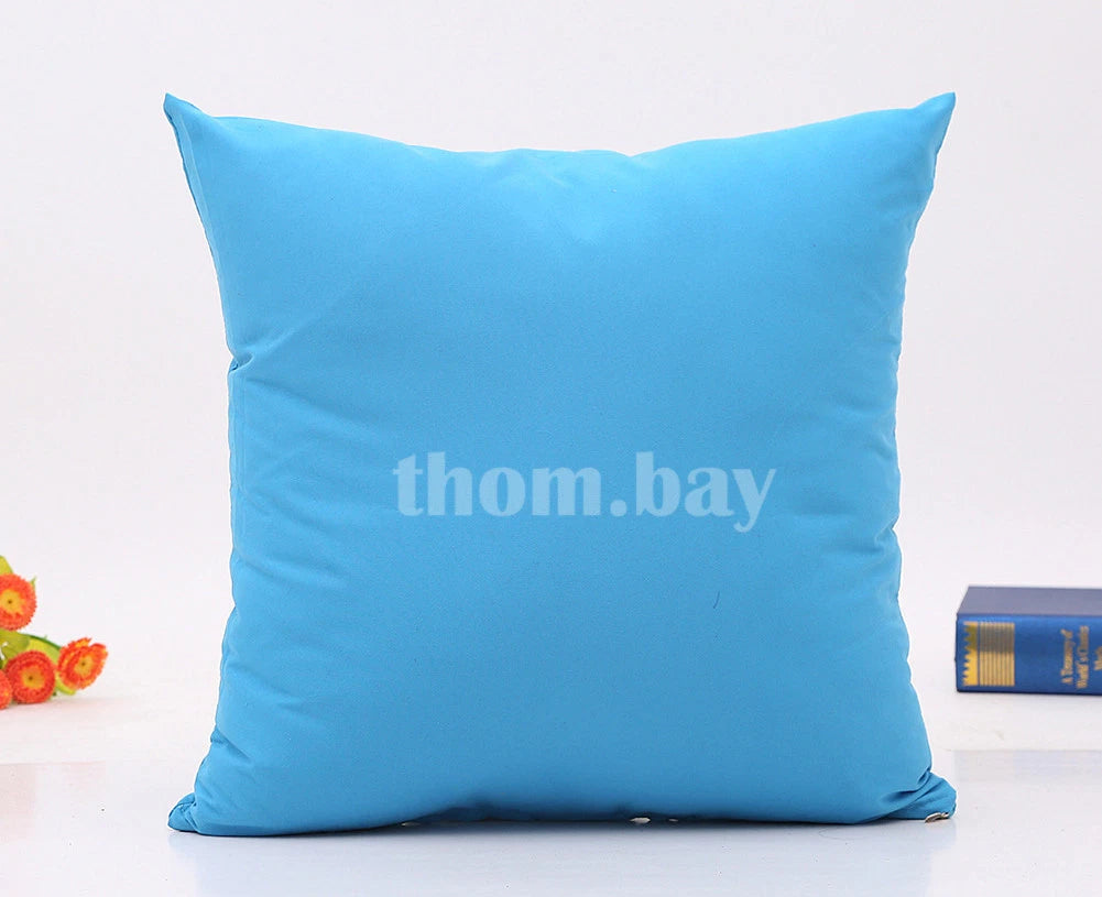 Plain Fluffy Classic Comfy Cushion Cover Cotton Linen Throw Pillow Case Bed Sofa