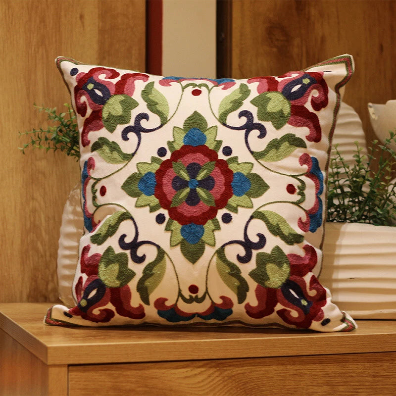 Boho Cushion Cover Bohemian Throw Pillow Case Ethnic Sofa Bed Embroidery NEW
