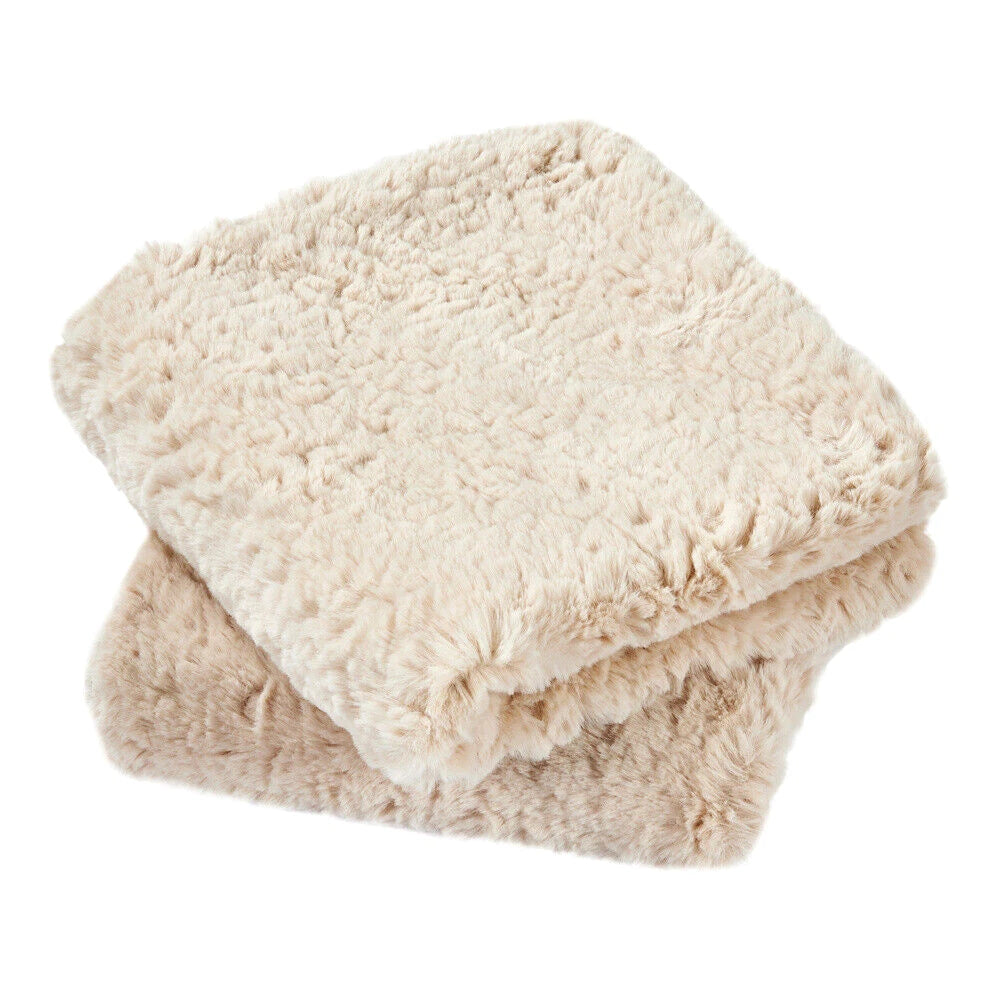 Throw Pillow Covers Rabbit Faux Fur Warm Square Cushion Cases for Sofa Couch Bed