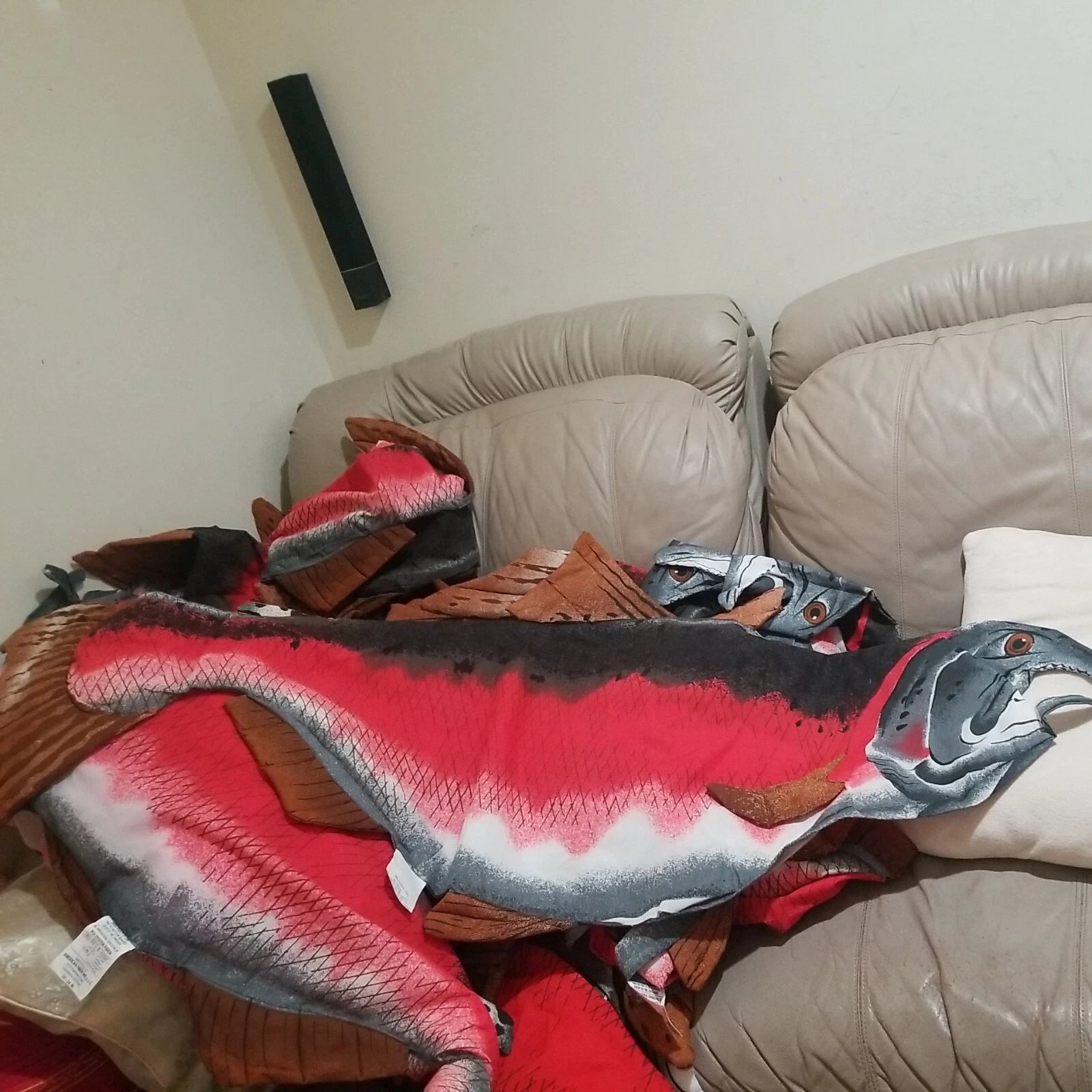 New Plush 3d Shape Fish Pillow Sofa Cushion Pillow cover 20 x 54 in