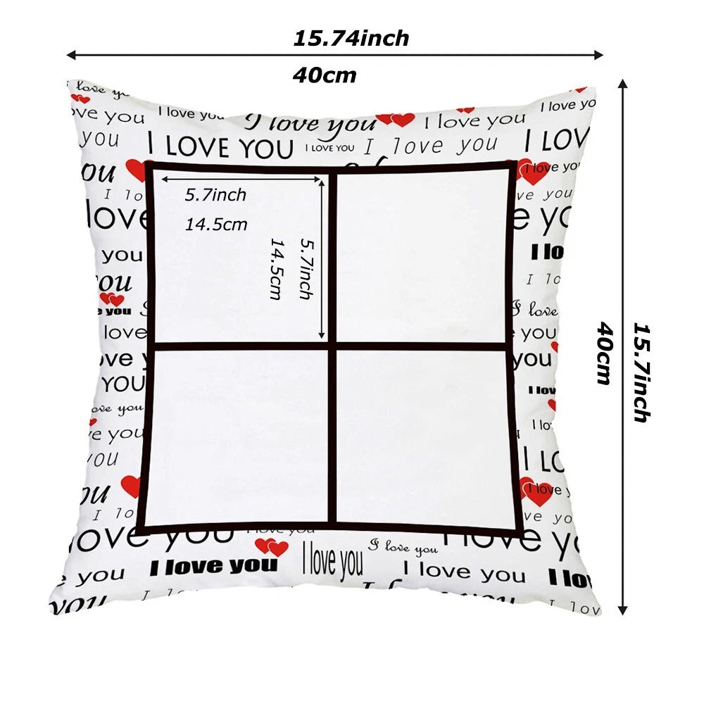 DIY Love Gift Sofa Bed Polyester Soft Cushion Cover Sublimation Blank Home Decor