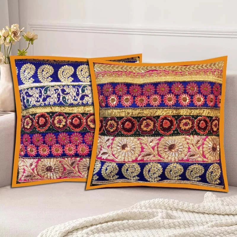 16"-Set of 2 pc Handmade Patchwork Living Room Sofa Pillow Cushion Covers