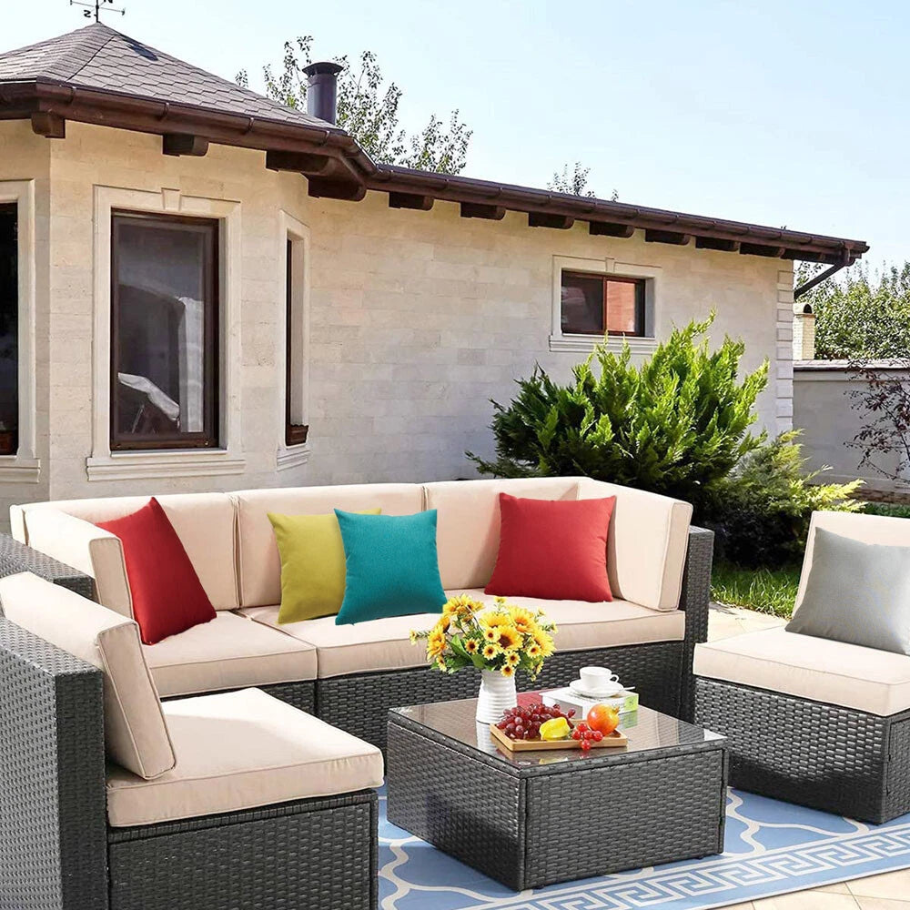 Home Use Sofa Living Room Bedside Back Cushion Cotton Linen Included Solid Color