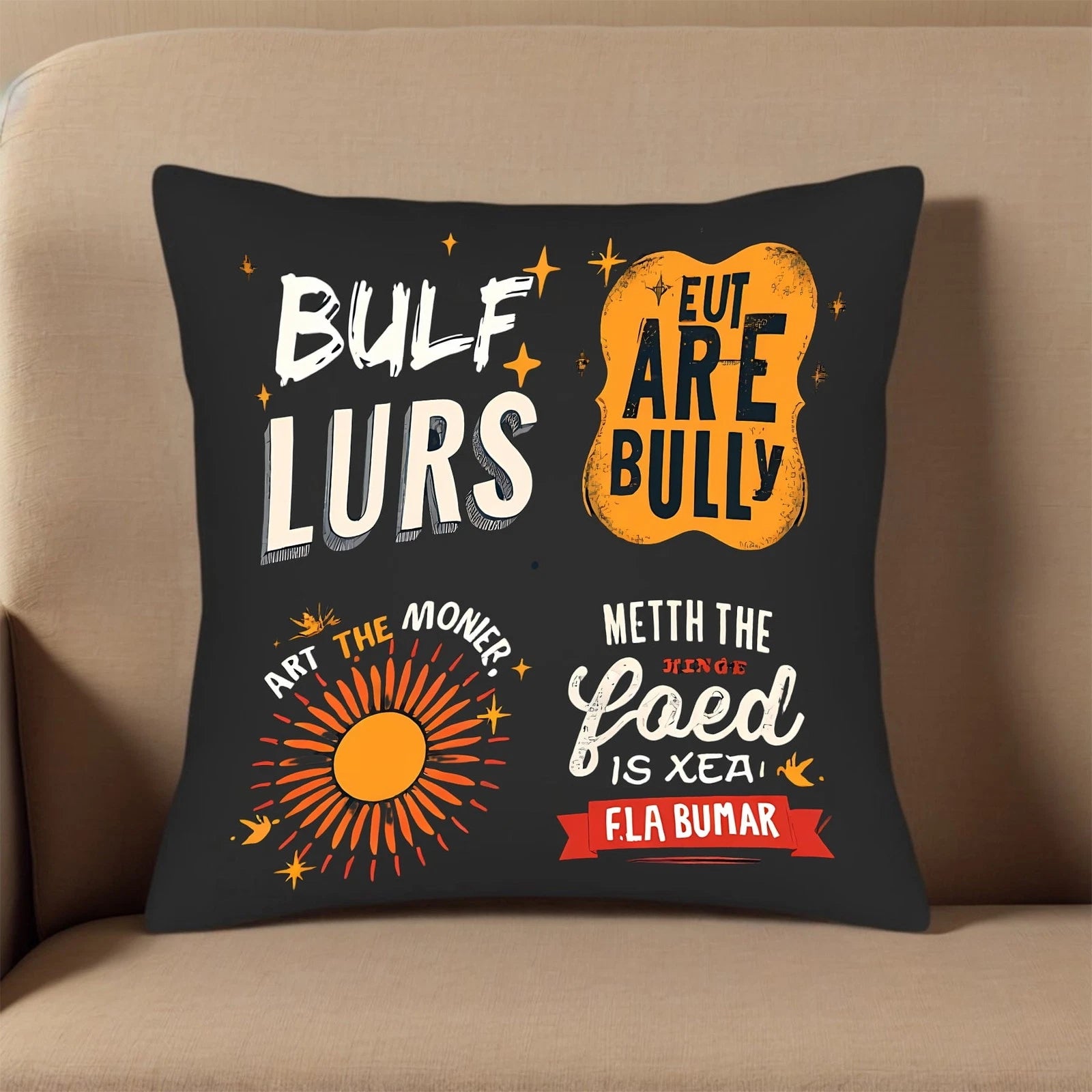 Set of 2 Decorative Throw Pillow Covers 18x18in - for Couch Bed Car