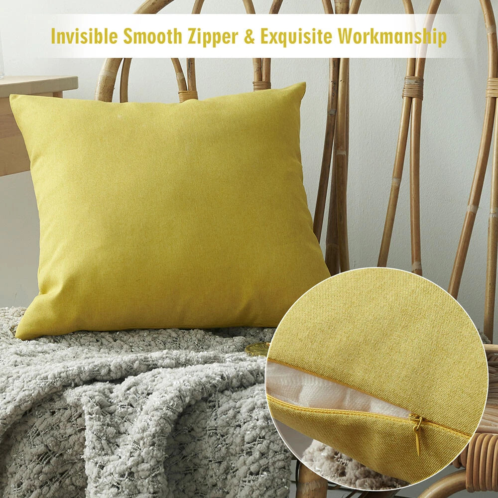 Home Use Sofa Living Room Bedside Back Cushion Cotton Linen Included Solid Color