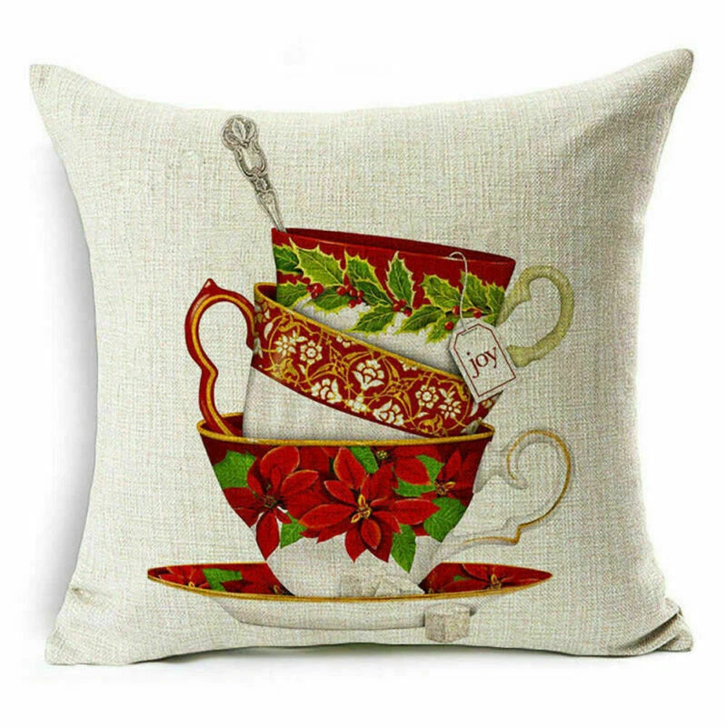 pillow Sofa Cover Reindeer Case Cushion Santa Christmas Throw Dear Claus Dog