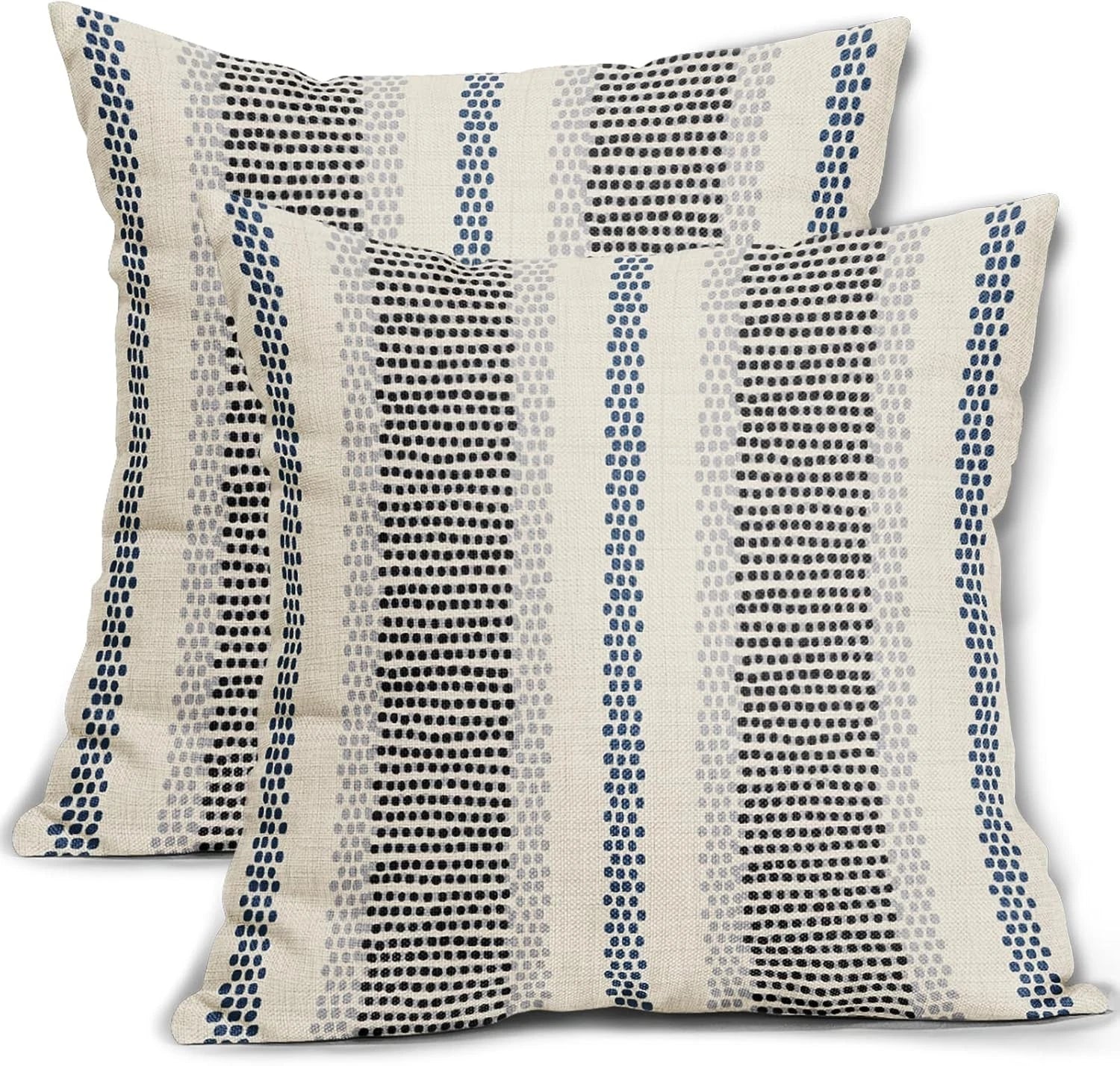 Black Blue Pillowcases, Bohemian Rustic Cushion Covers Decorating Sofa Bed