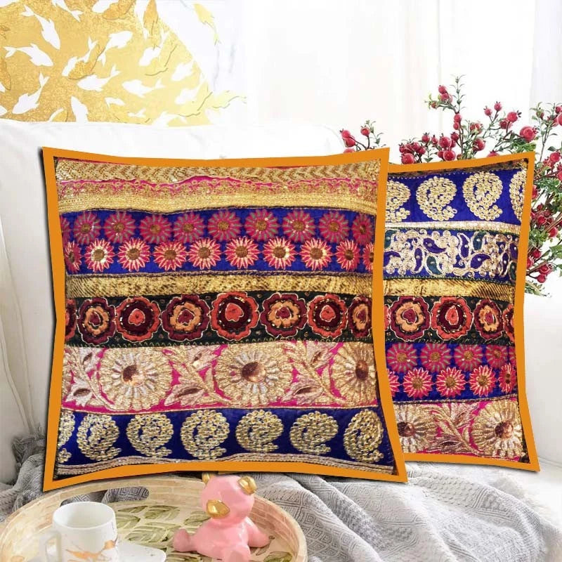 16"-Set of 2 pc Handmade Patchwork Living Room Sofa Pillow Cushion Covers