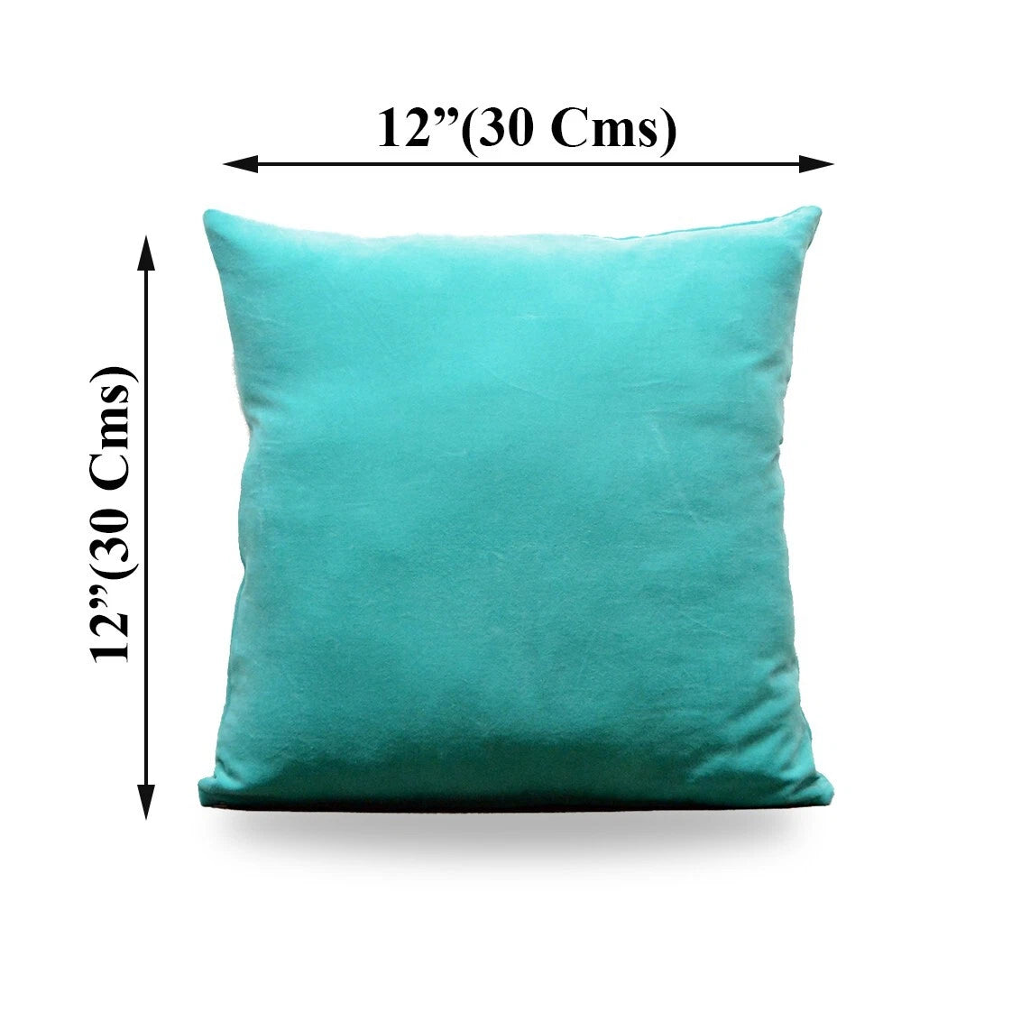 Set of 2 Aqua Velvet Cushion Covers 18x18 | Soft Throw Pillow Cases for Sofa/Bed