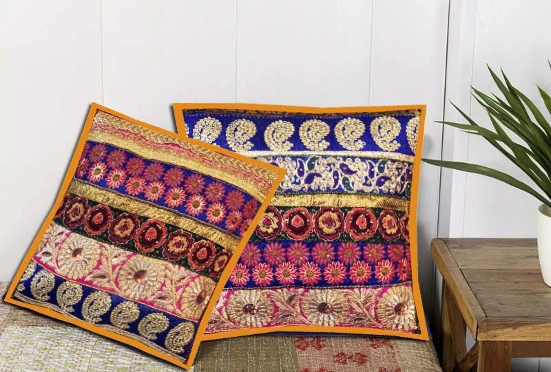 16"-Set of 2 pc Handmade Patchwork Living Room Sofa Pillow Cushion Covers