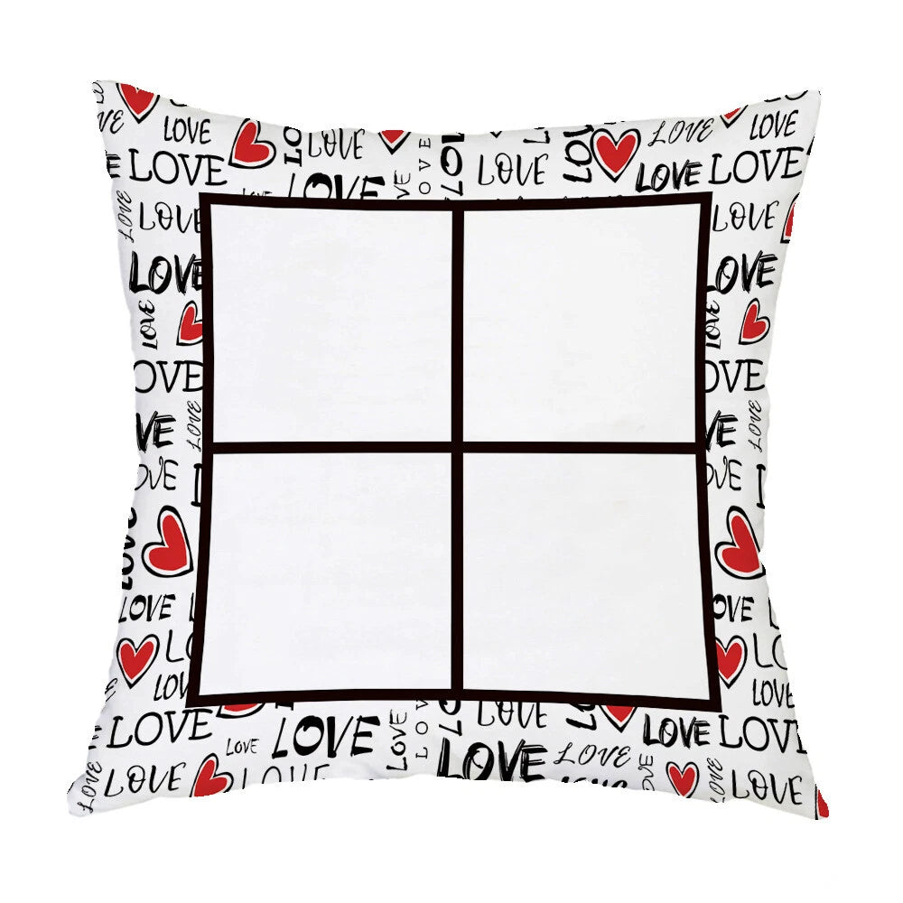 DIY Love Gift Sofa Bed Polyester Soft Cushion Cover Sublimation Blank Home Decor