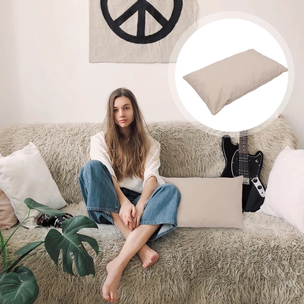 2 Pcs Waterproof Throw Pillowcase Couch Cushion Cover Outdoor Simple Covers