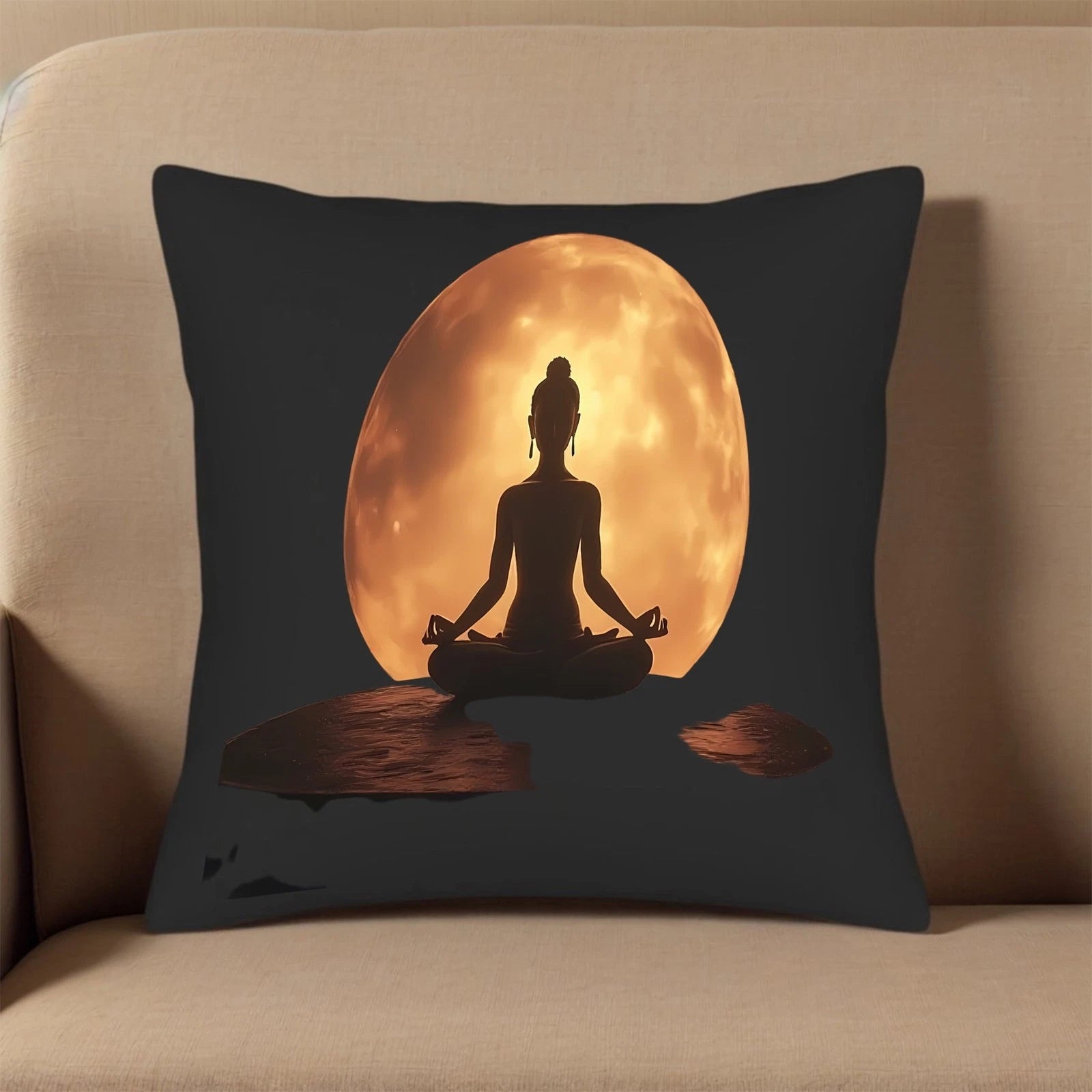 Set of 2 18x18in Throw Pillow Covers - Serene Moonlit Design for Couch Bed Car