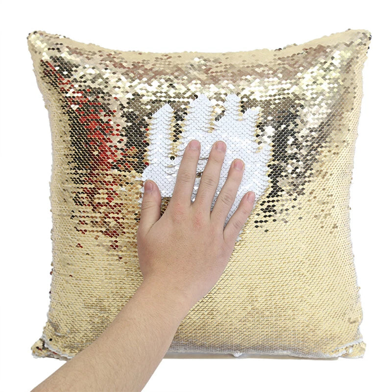 New Sublimation Blank Reversible Sequin Magic Pillowcase Home Sofa Car Decor