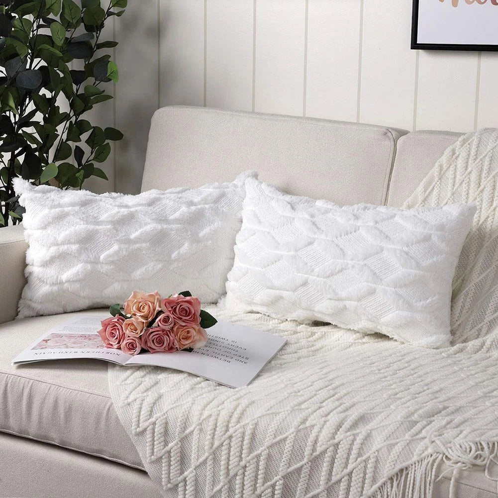 For Livingroom,Bed Plush Home Textile Pillow Case Cushion Cover Sofa Decor