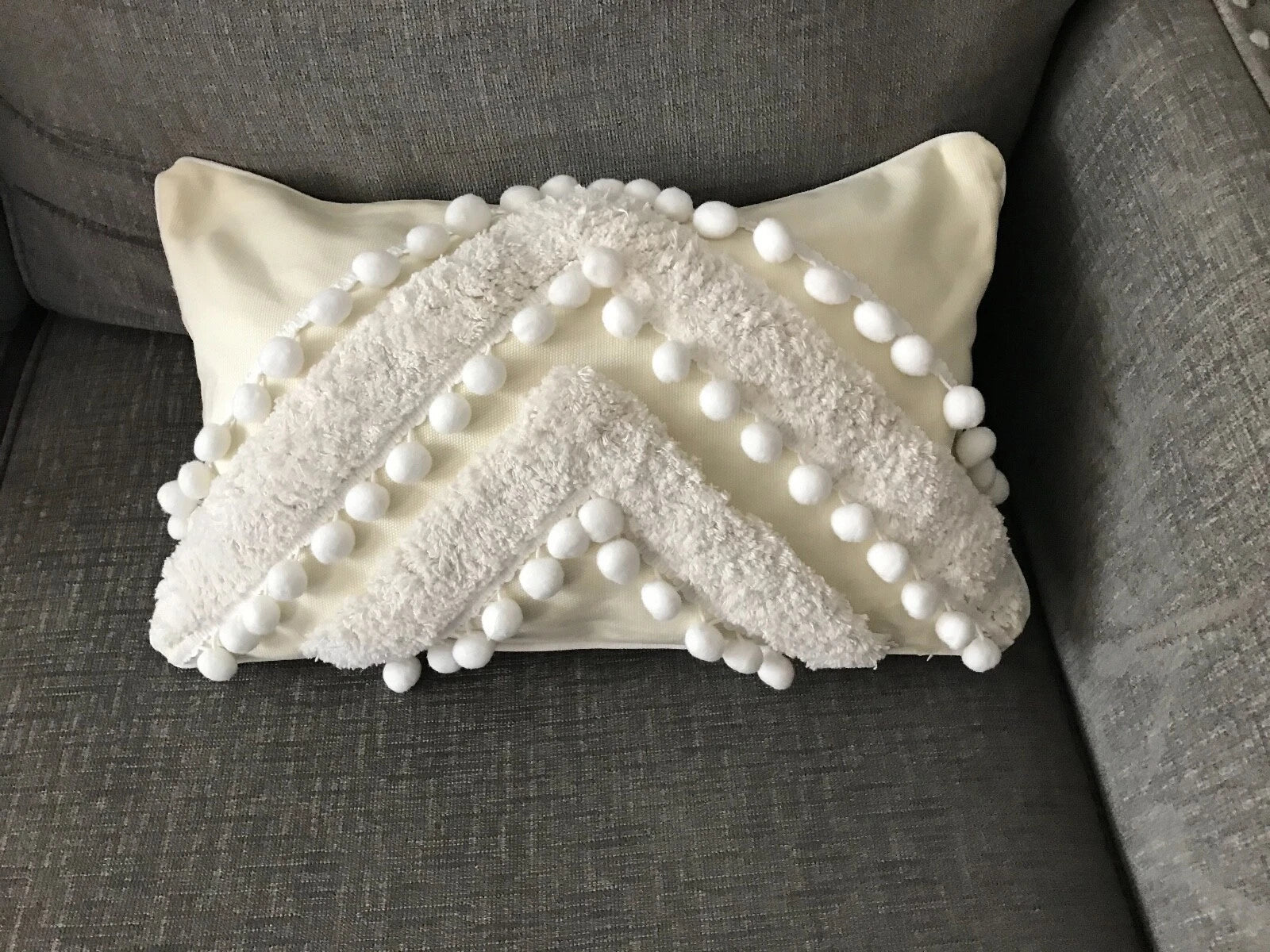 Pillow Cover 20" /12" Sofa Bed Ivory Case Embroidery Pillow Cushion Home Decor