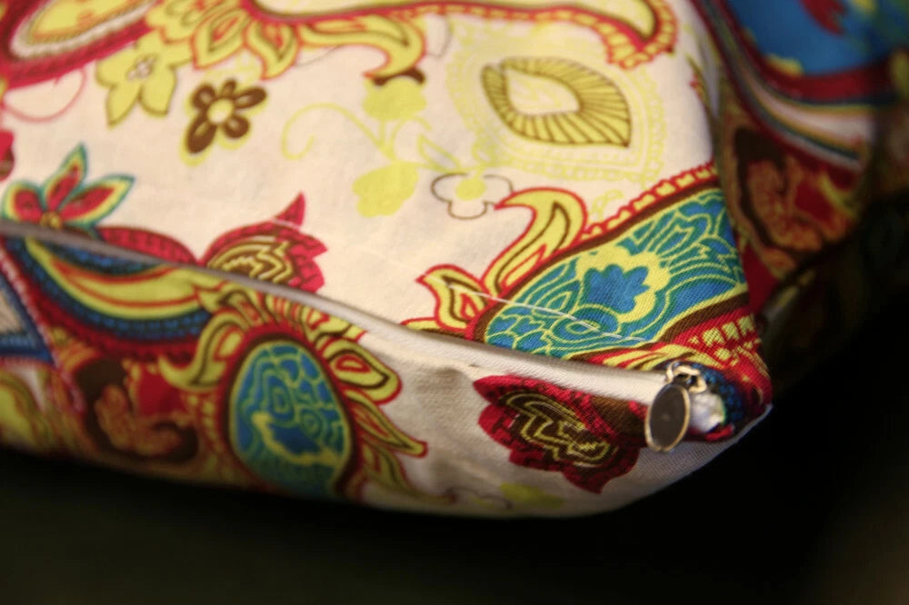 2 pcs Pillow Case Cotton Linen Paisley Sofa Bedding Decor Square Cushion Cover